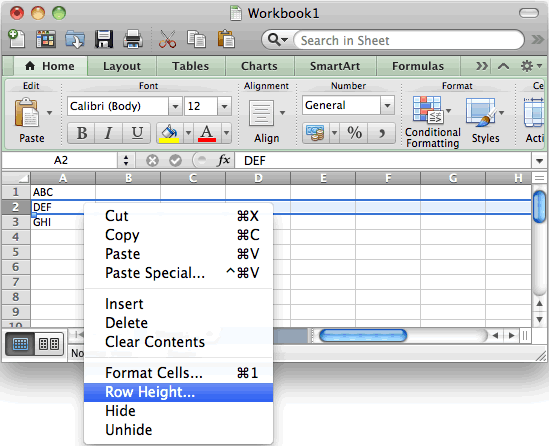 limit columns in excel for mac